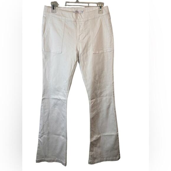 Cello White Pull On Wide Leg Jean Size Medium Front Seam with Pockets‎ - Picture 1 of 4